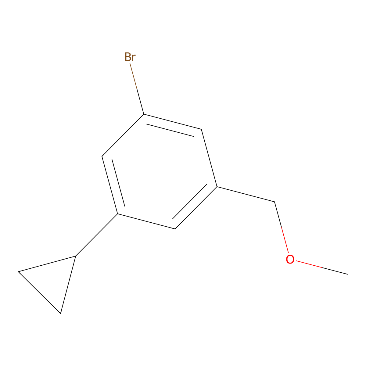 1-Bromo-3-cyclopropyl-5-(methoxymethyl)benzene molecular structure, CAS 2241872-32-0