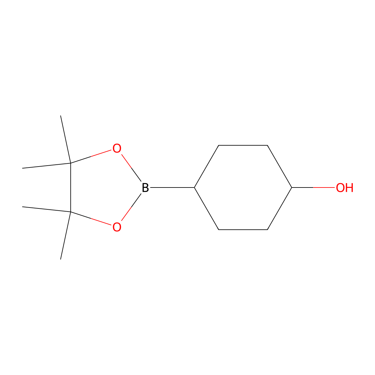 4-(4,4,5,5-Tetramethyl-1,3,2-dioxaborolan-2-yl)cyclohexan-1-ol molecular structure, CAS 2241877-55-2