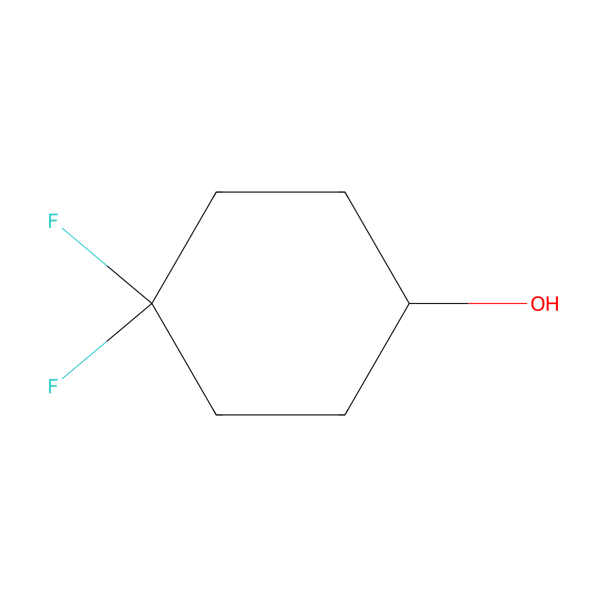 4,4-Difluorocyclohexan-1-ol molecular structure, CAS 22419-35-8
