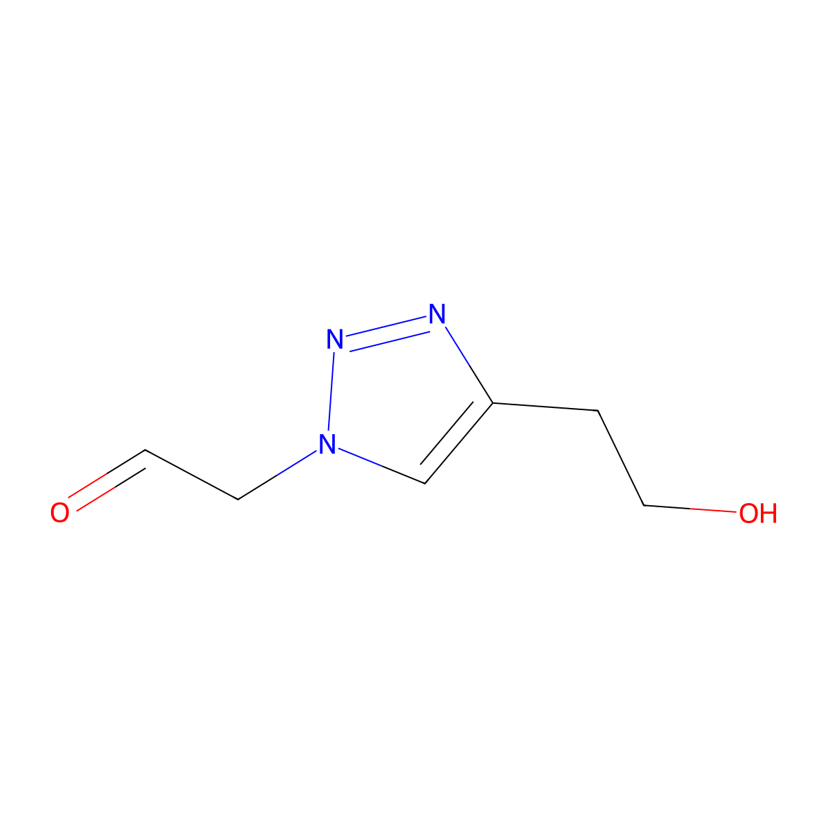 2-[4-(2-hydroxyethyl)-1H-1,2,3-triazol-1-yl]acetaldehyde molecular structure, CAS 2241945-81-1