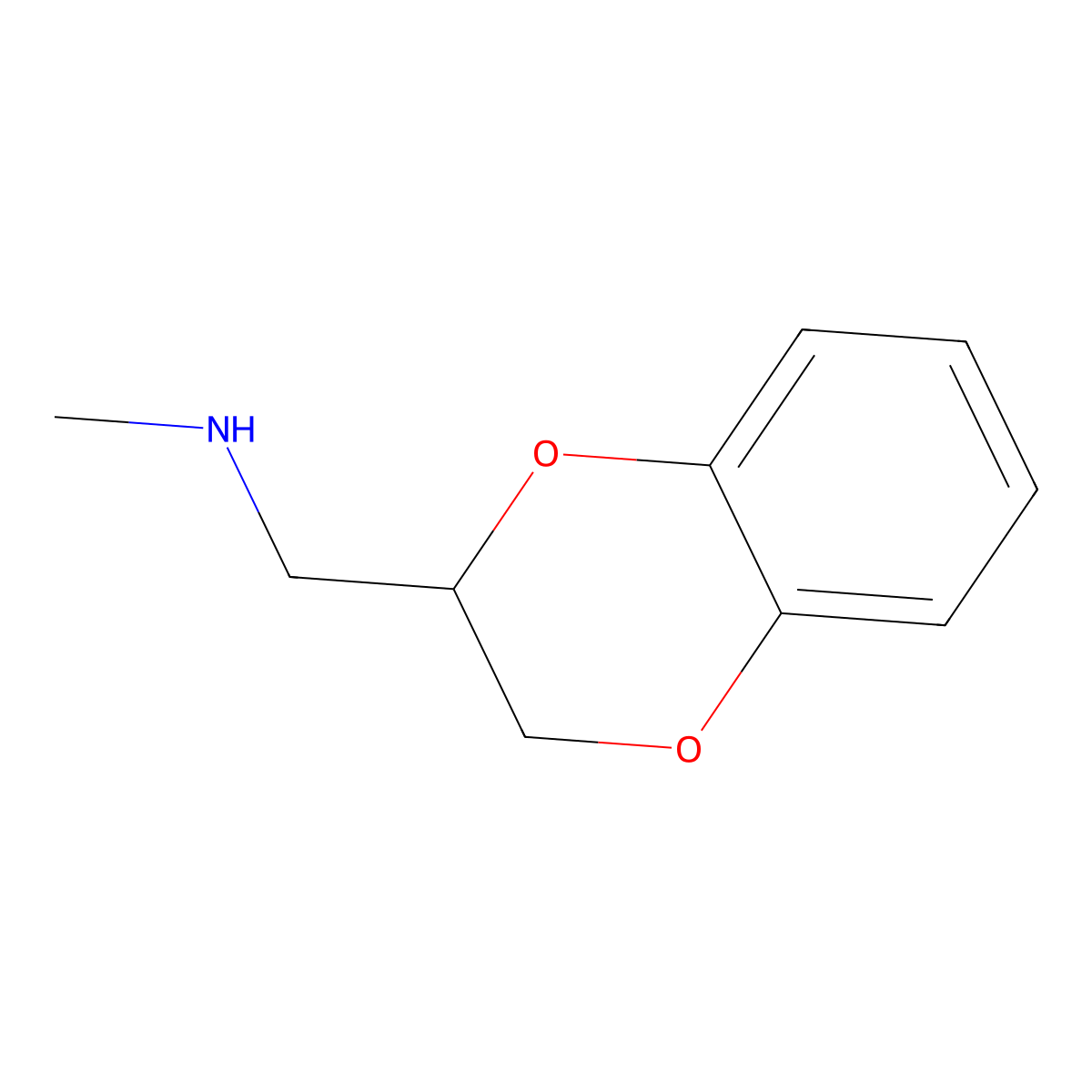 (2,3-Dihydro-1,4-benzodioxin-2-ylmethyl)(methyl)amine molecular structure, CAS 2242-31-1