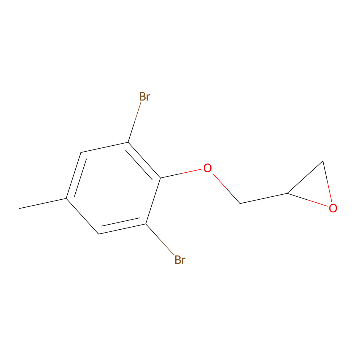 Oxirane, 2-[(2,6-dibromo-4-methylphenoxy)methyl]- molecular structure, CAS 22421-59-6