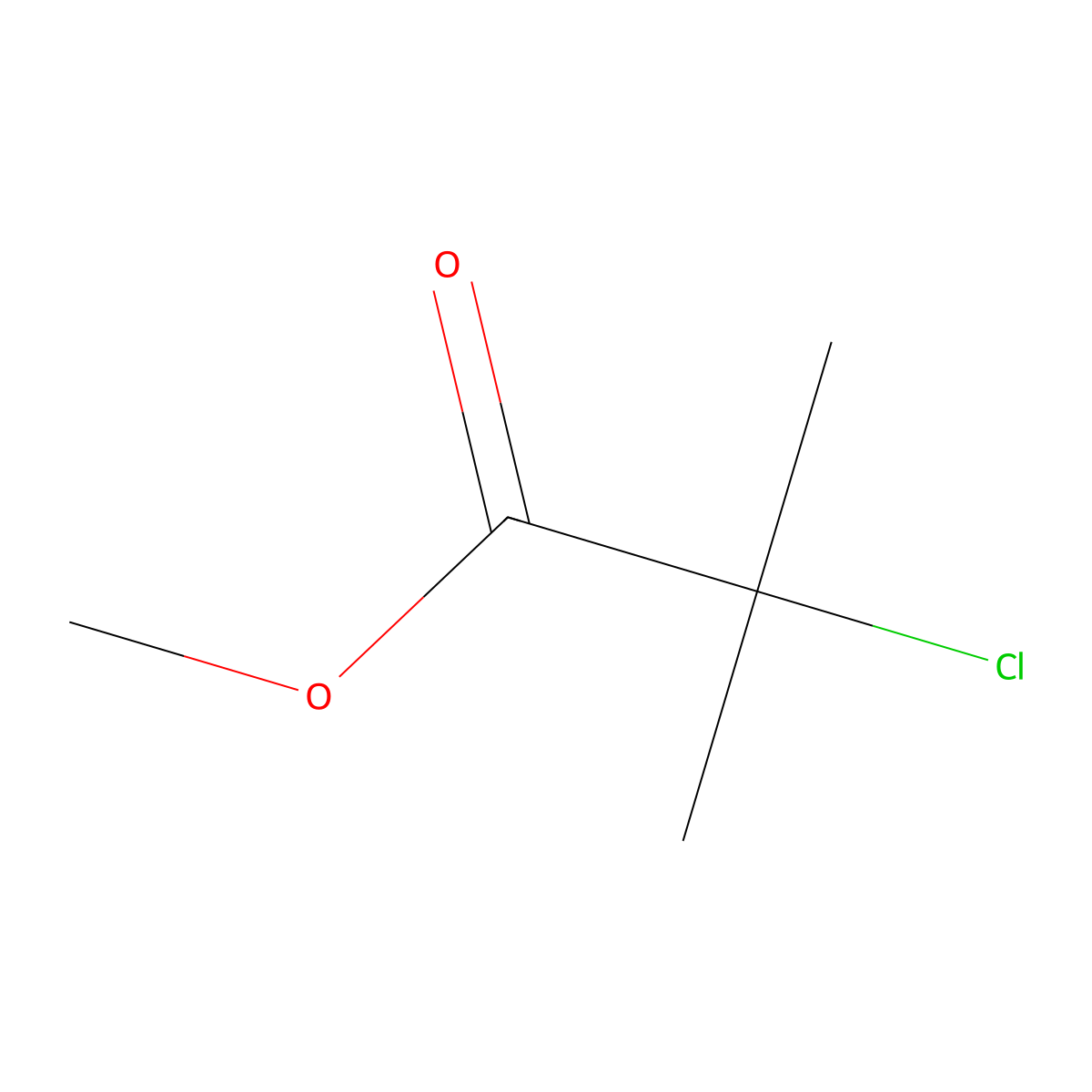 Methyl 2-chloro-2-methylpropanoate molecular structure, CAS 22421-97-2