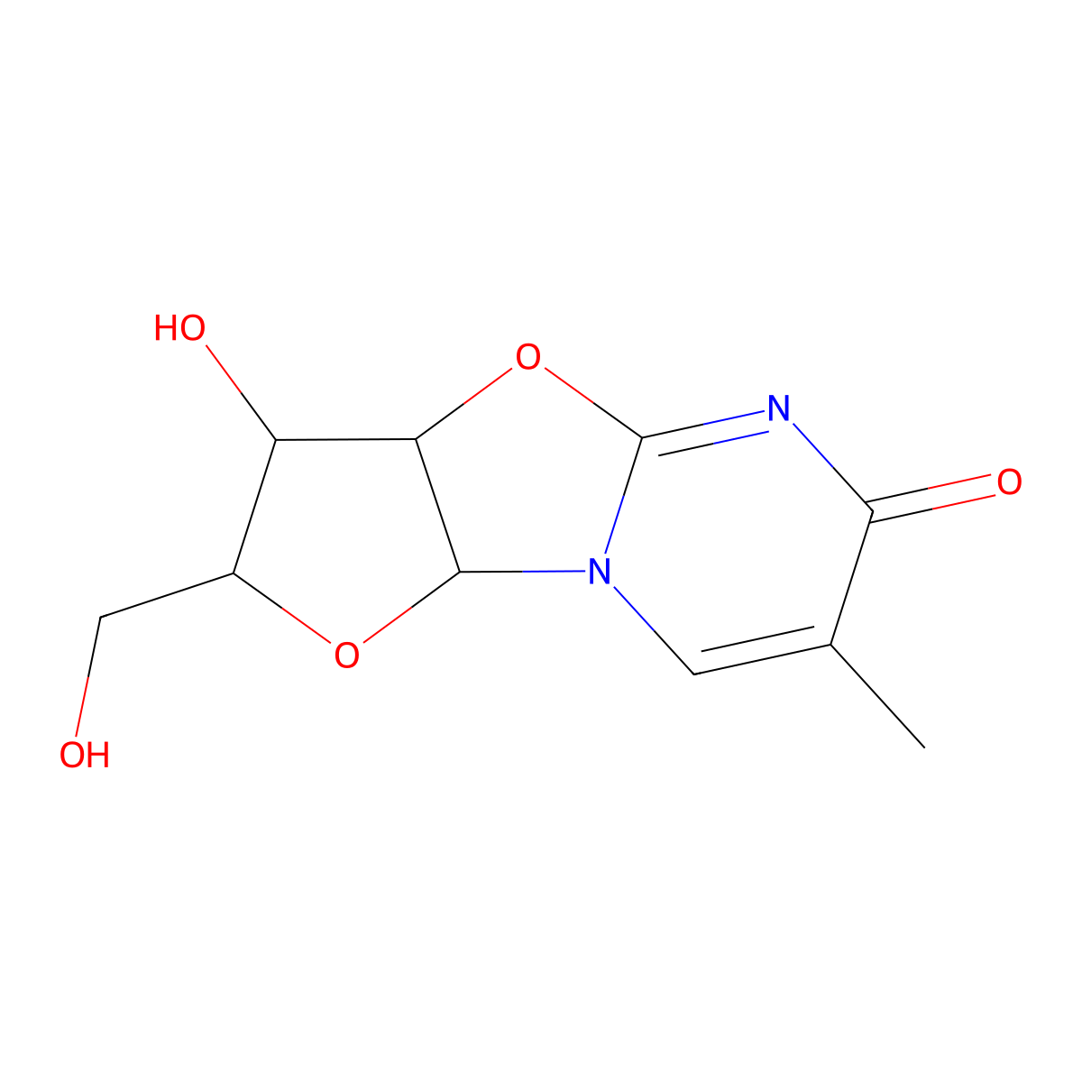 2,2'-Anhydro-1-beta-arabinofuranosylthymine molecular structure, CAS 22423-26-3
