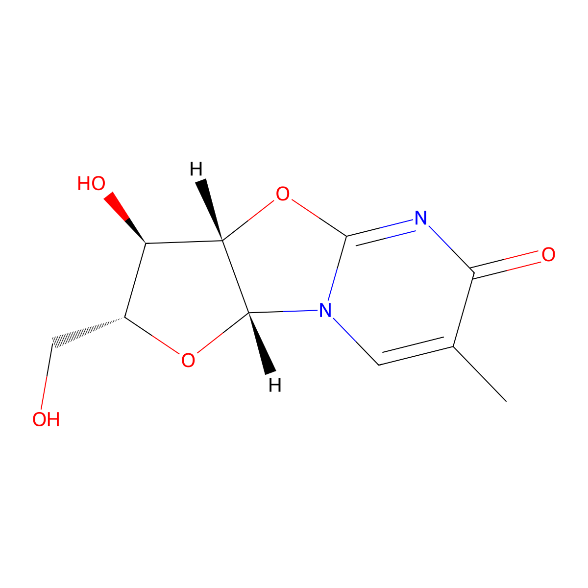 2,2'-Anhydro-1-beta-arabinofuranosylthymine molecular structure, CAS 22423-26-3