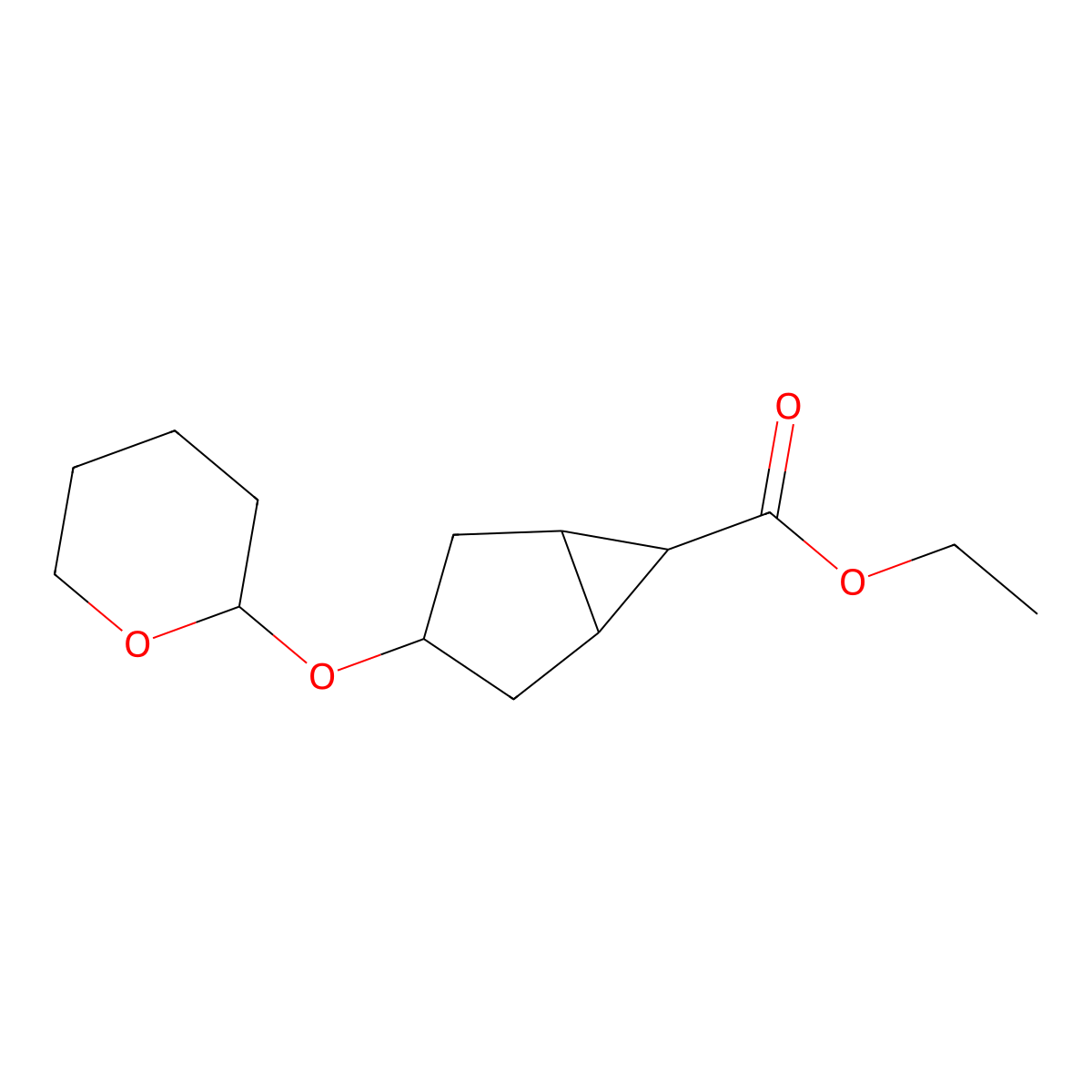 Ethyl 3-((tetrahydro-2H-pyran-2-YL)oxy)bicyclo[3.1.0]hexane-6-carboxylate molecular structure, CAS 22423-93-4