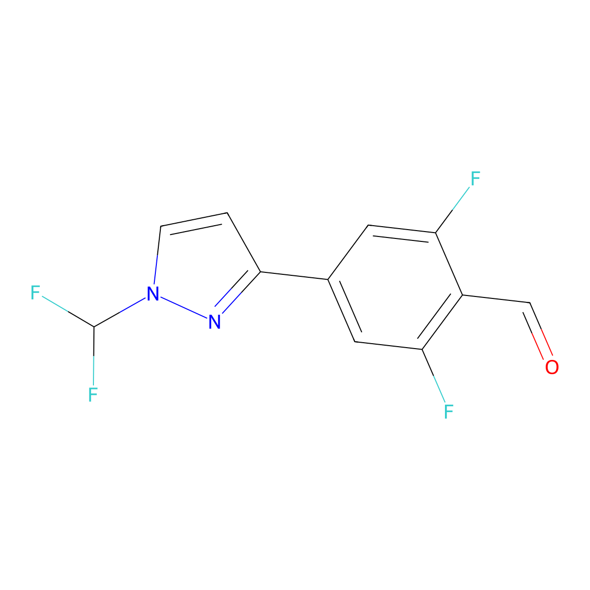 4-(1-(Difluoromethyl)-1H-pyrazol-3-YL)-2,6-difluorobenzaldehyde molecular structure, CAS 2242424-83-3