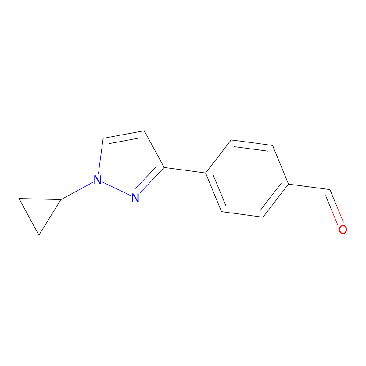 4-(1-Cyclopropyl-1H-pyrazol-3-yl)benzaldehyde molecular structure, CAS 2242425-00-7