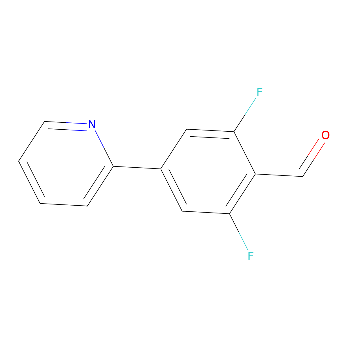 2,6-Difluoro-4-(pyridin-2-YL)benzaldehyde molecular structure, CAS 2242425-06-3