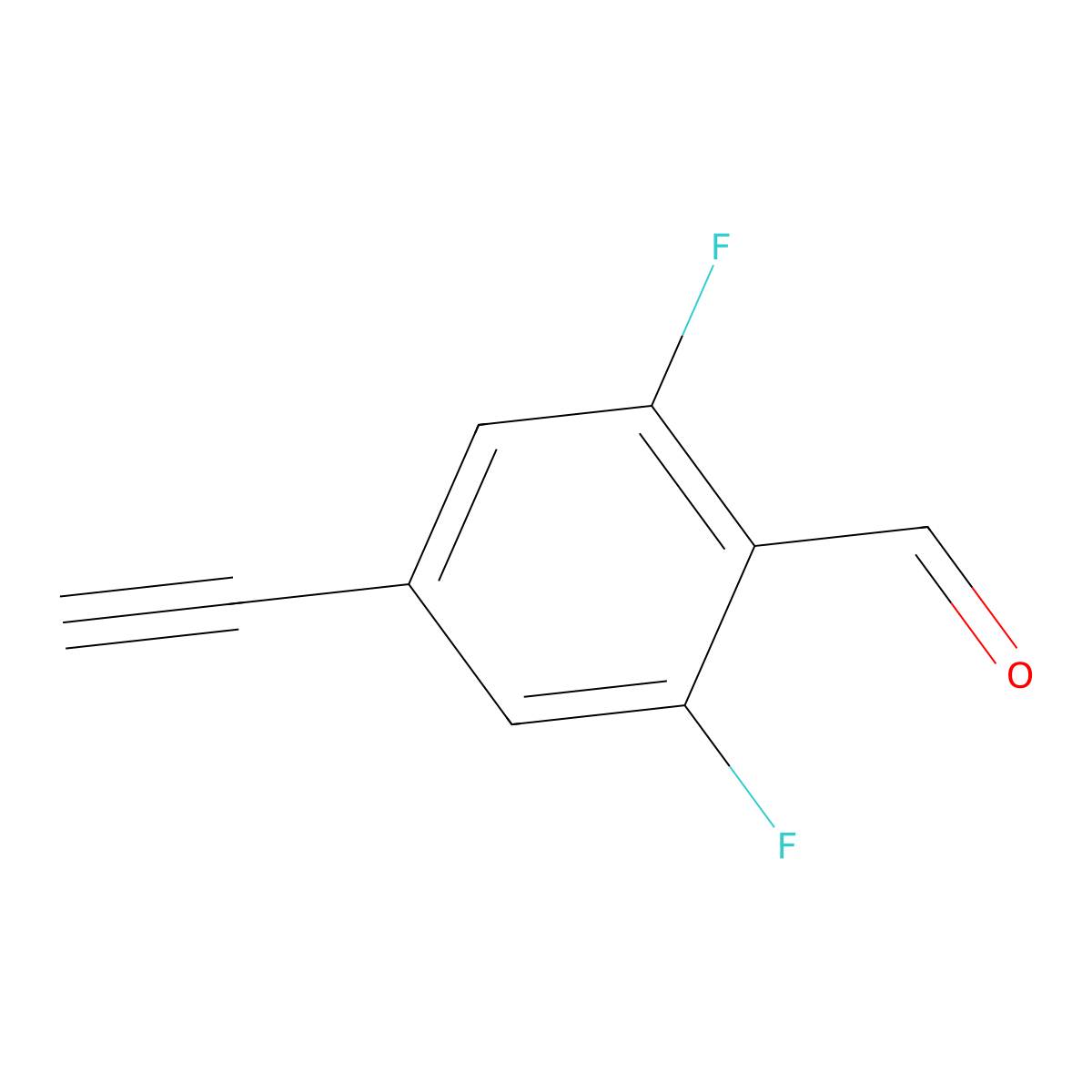 4-Ethynyl-2,6-difluorobenzaldehyde molecular structure, CAS 2242425-12-1