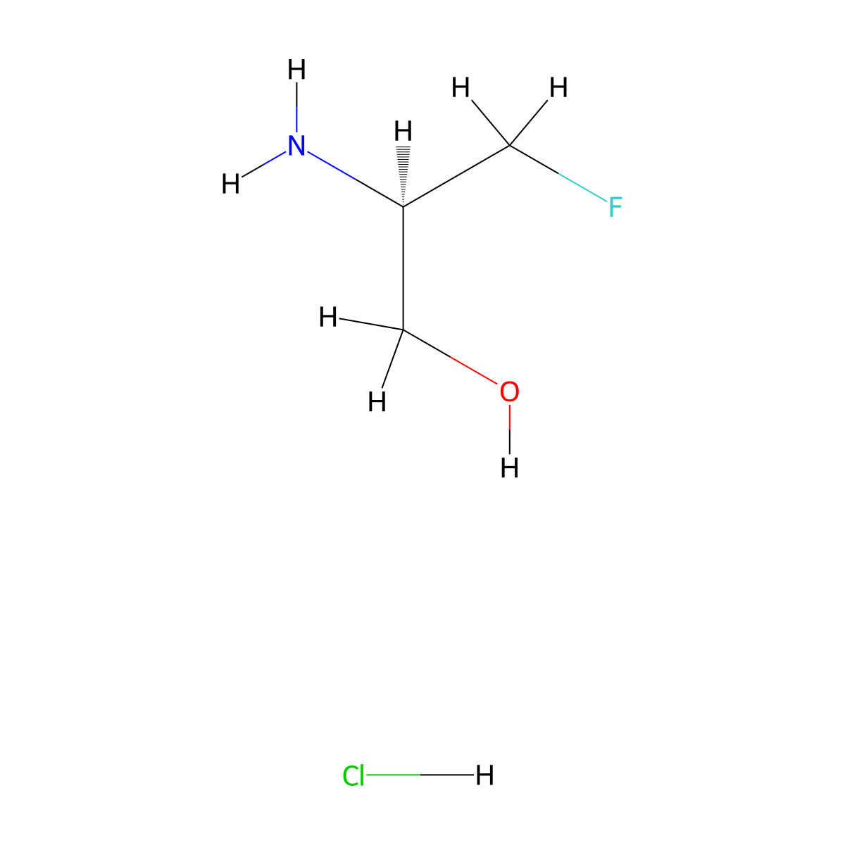 (R)-2-Amino-3-fluoropropan-1-ol hydrochloride molecular structure, CAS 2242468-89-7