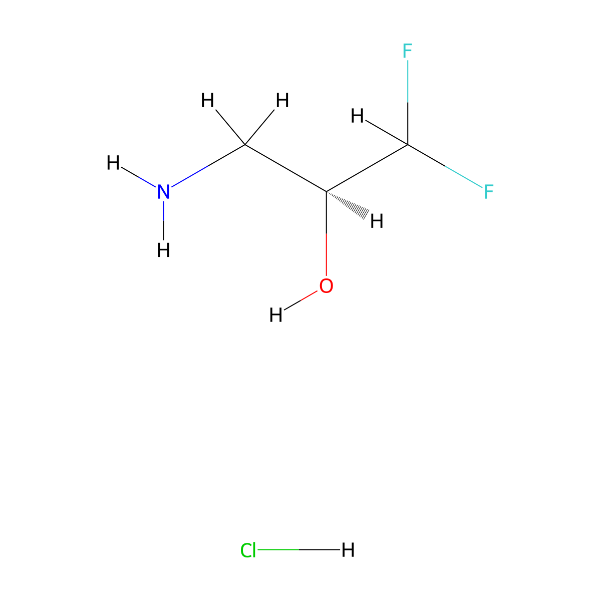 (2S)-3-amino-1,1-difluoropropan-2-ol;hydrochloride molecular structure, CAS 2242468-91-1