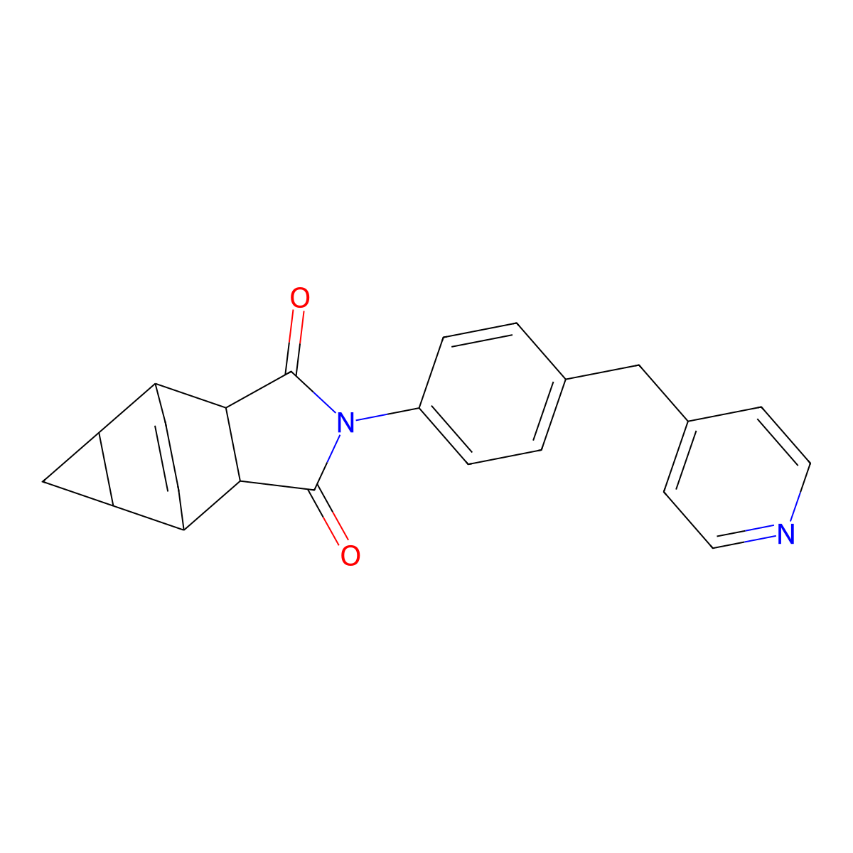 2-(4-(Pyridin-4-ylmethyl)phenyl)-4,4a,5,5a,6,6a-hexahydro-4,6-ethenocyclopropa[f]isoindole-1,3(2H,3aH)-dione molecular structure, CAS 2242470-43-3