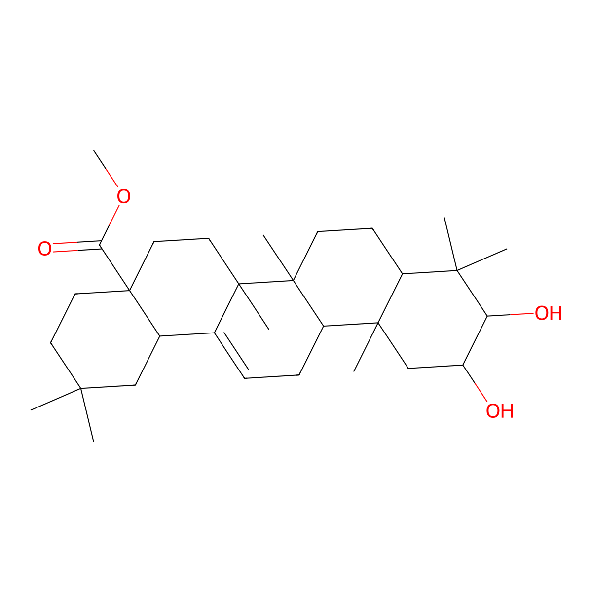 Maslinic acid methyl ester molecular structure, CAS 22425-82-7