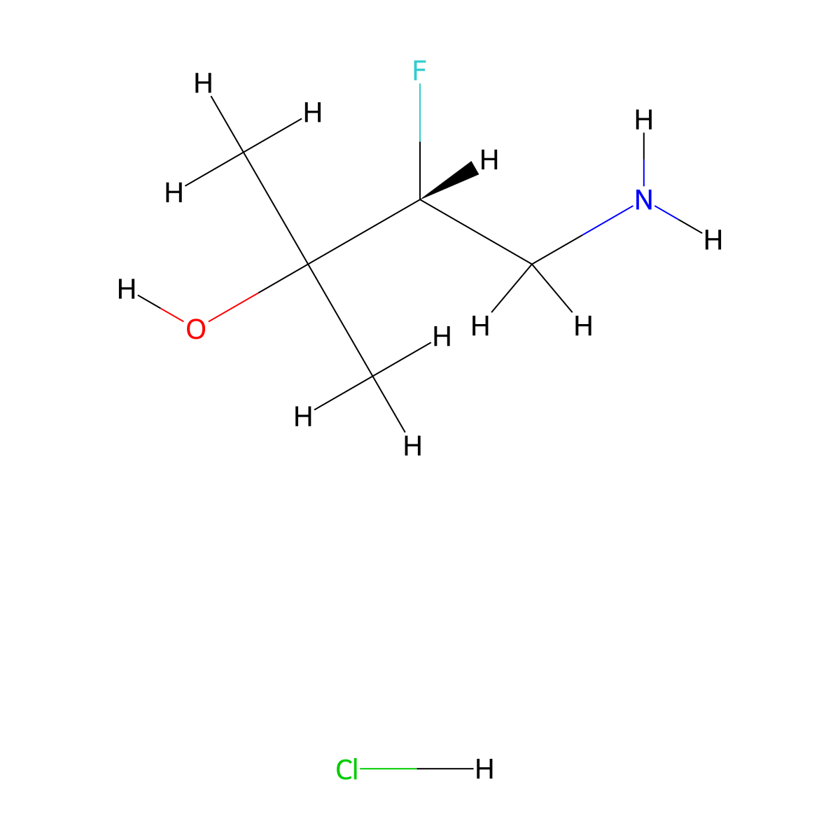 (R)-4-amino-3-fluoro-2-methylbutan-2-ol hydrochloride molecular structure, CAS 2242580-13-6