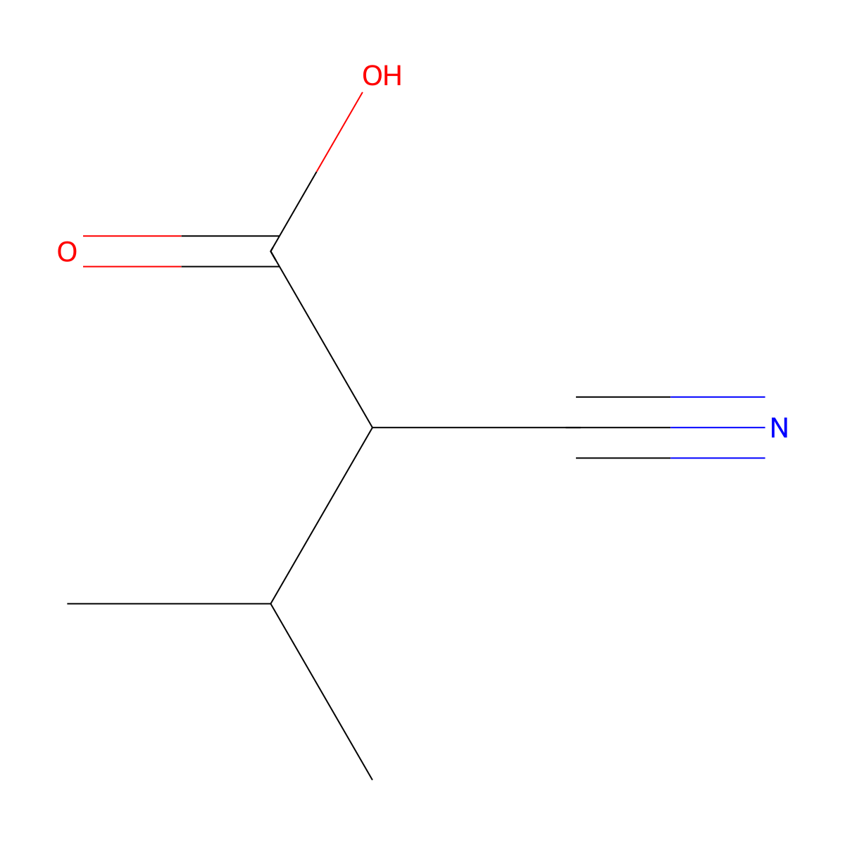 2-Cyano-3-methylbutanoic acid molecular structure, CAS 22426-27-3