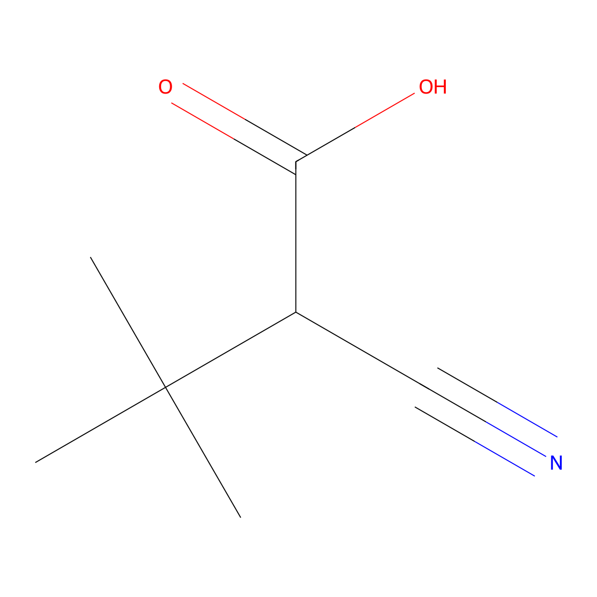 2-Cyano-3,3-dimethylbutanoic acid molecular structure, CAS 22426-28-4