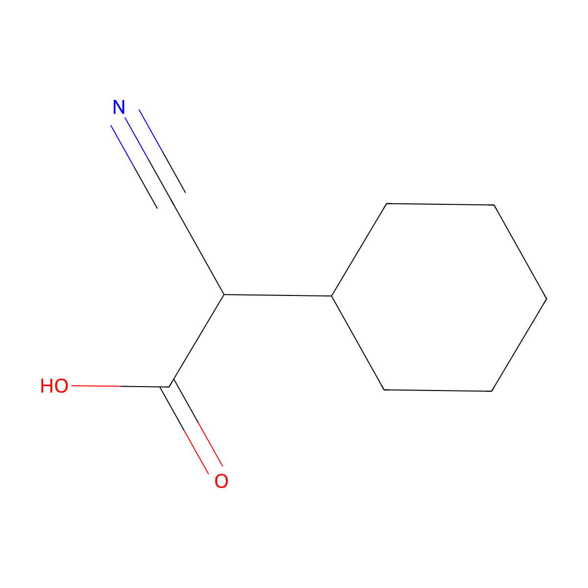 2-Cyano-2-cyclohexylacetic acid molecular structure, CAS 22426-29-5