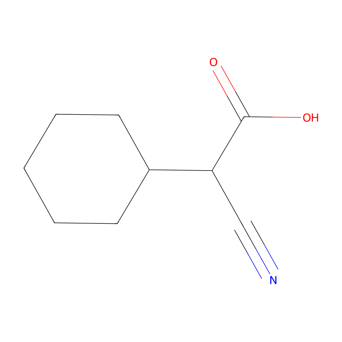 2-Cyano-2-cyclohexylacetic acid molecular structure, CAS 22426-29-5