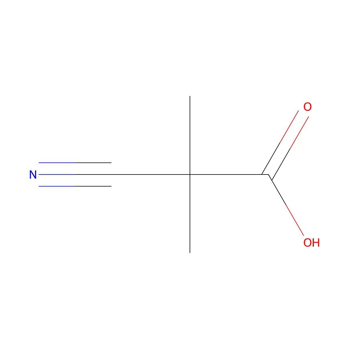 2-Cyano-2-methylpropanoic acid molecular structure, CAS 22426-30-8