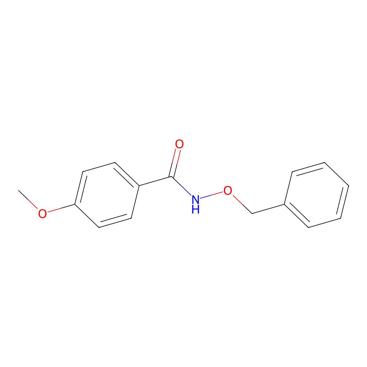 Benzamide, 4-methoxy-N-(phenylmethoxy)- molecular structure, CAS 22426-89-7