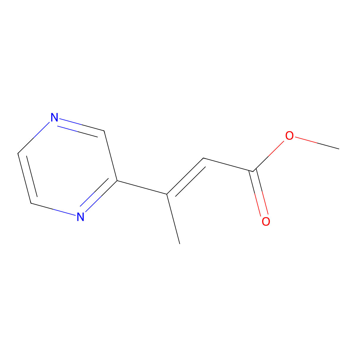 Methyl 3-(pyrazin-2-yl)but-2-enoate molecular structure, CAS 2242605-63-4