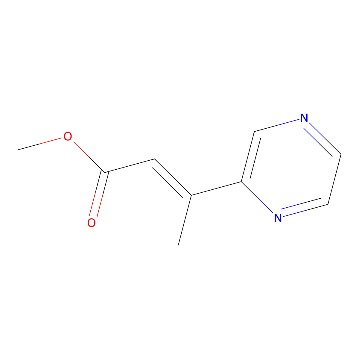 Methyl 3-(pyrazin-2-yl)but-2-enoate molecular structure, CAS 2242605-63-4