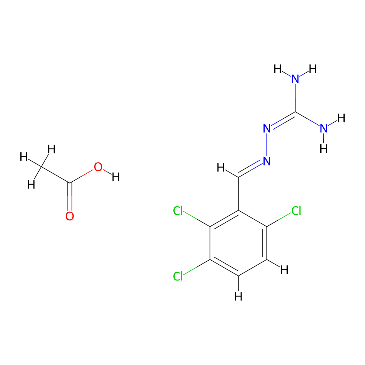 Chloroguanabenz acetate molecular structure, CAS 2242615-97-8