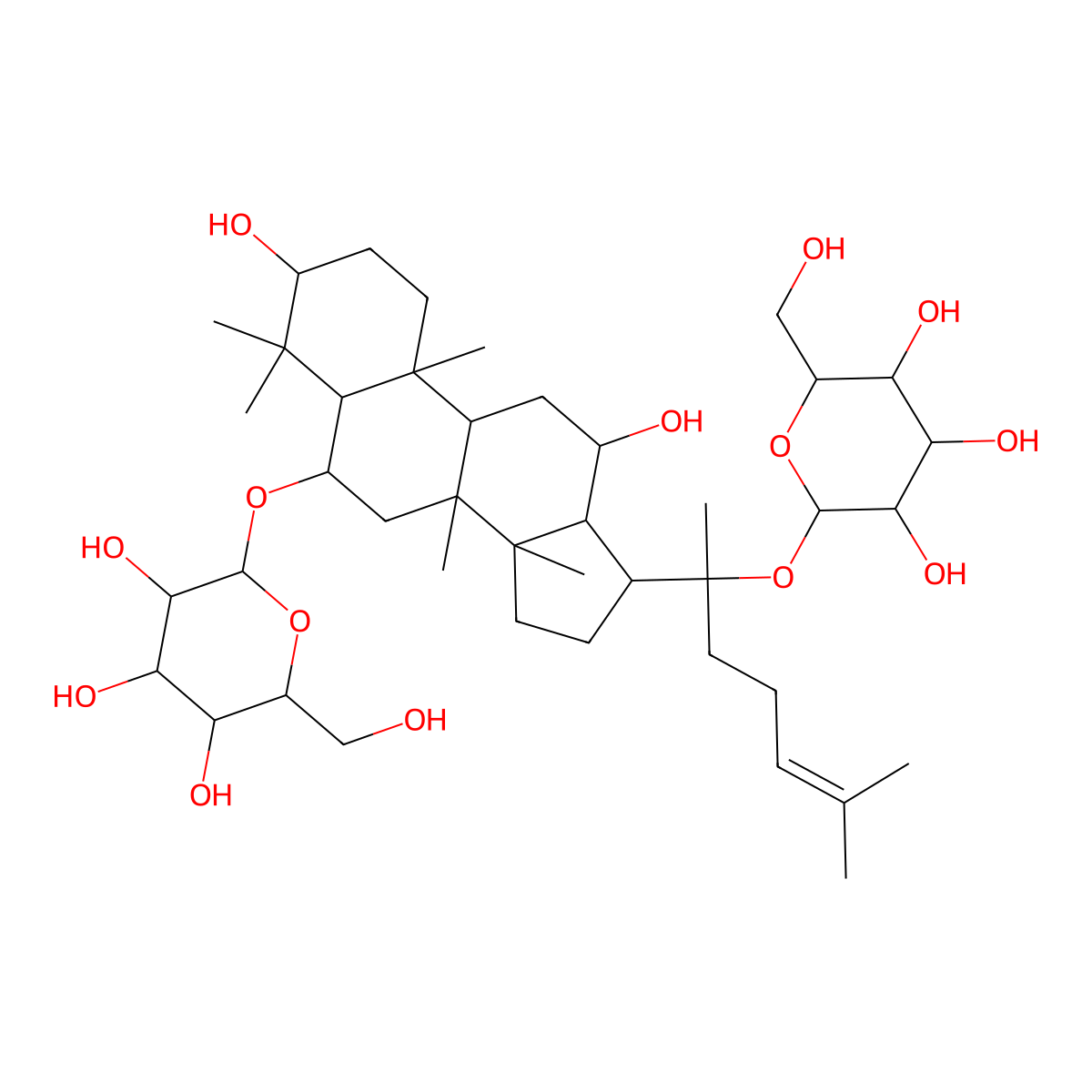 Ginsenoside Rg1 molecular structure, CAS 22427-39-0