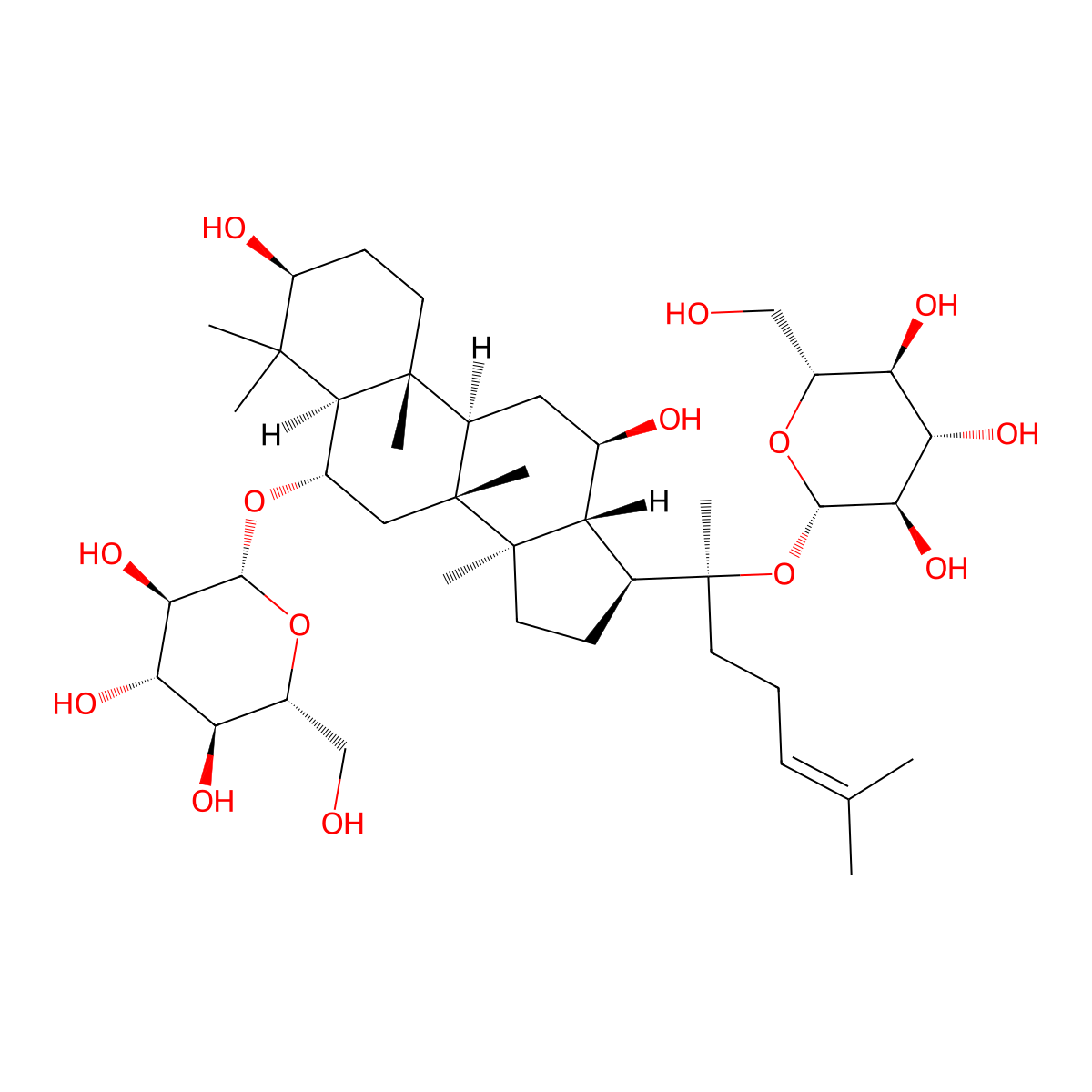 Ginsenoside Rg1 molecular structure, CAS 22427-39-0