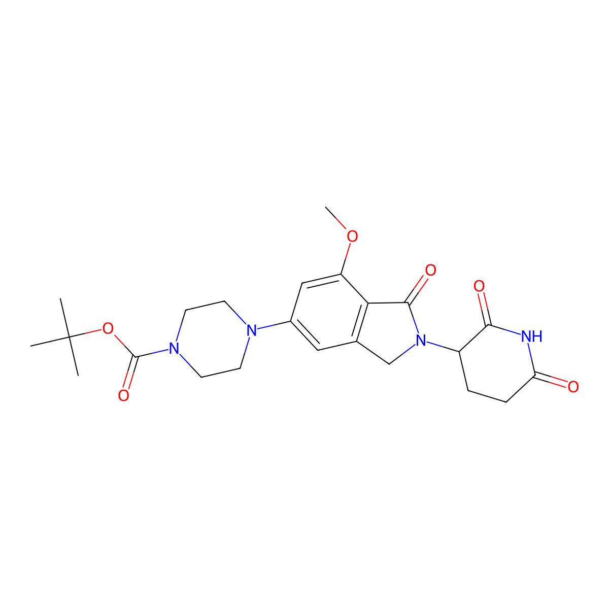 1,1-Dimethylethyl 4-[2-(2,6-dioxo-3-piperidinyl)-2,3-dihydro-7-methoxy-1-oxo-1H-isoindol-5-yl]-1-piperazinecarboxylate molecular structure, CAS 2242743-85-5