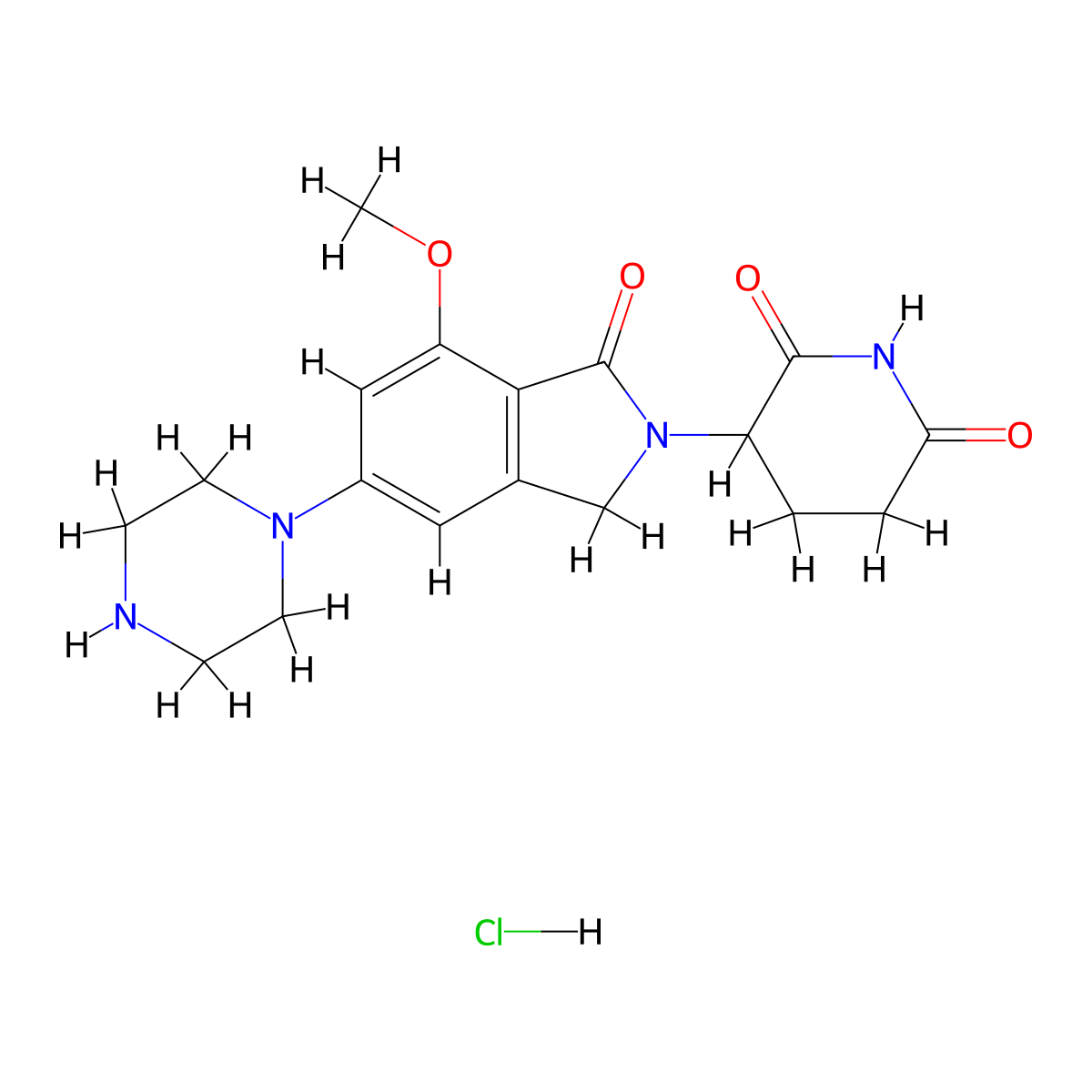 3-(7-Methoxy-1-oxo-5-(piperazin-1-yl)isoindolin-2-yl)piperidine-2,6-dione hydrochloride molecular structure, CAS 2242743-87-7