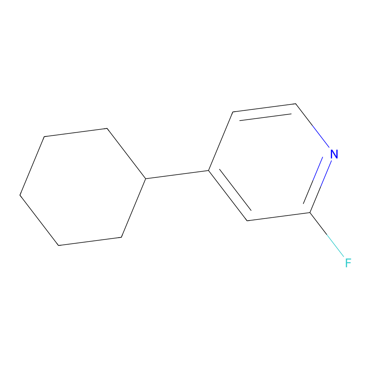 4-Cyclohexyl-2-fluoropyridine molecular structure, CAS 2242760-86-5