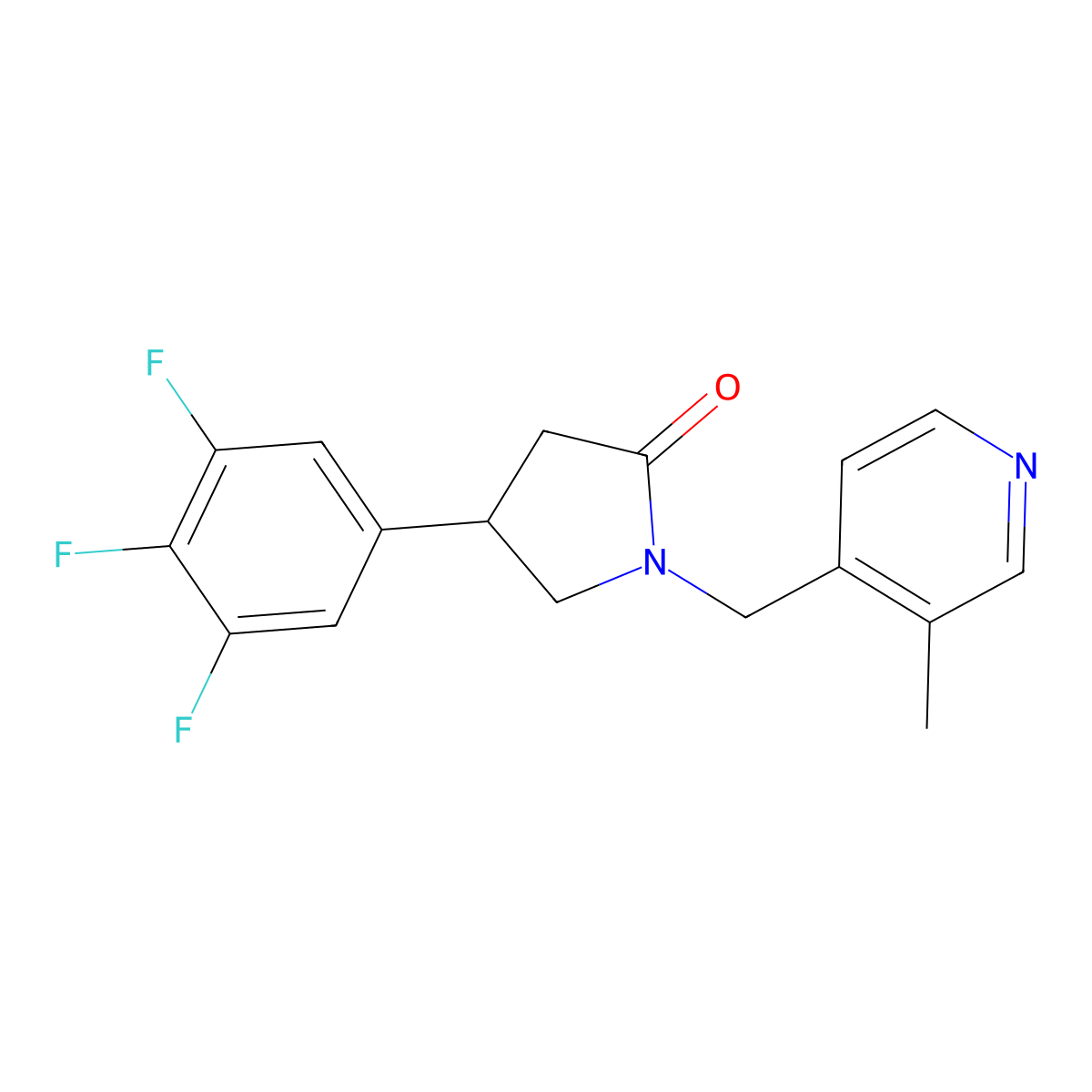 1-[(3-Methylpyridin-4-yl)methyl]-4-(3,4,5-trifluorophenyl)pyrrolidin-2-one molecular structure, CAS 2242777-07-5