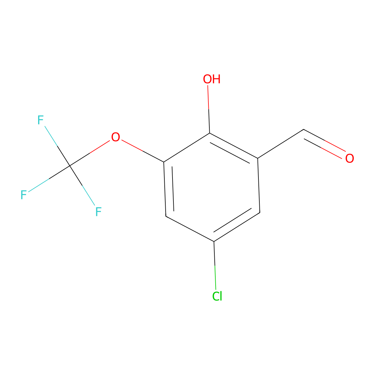 5-Chloro-2-hydroxy-3-(trifluoromethoxy)benzaldehyde molecular structure, CAS 2242790-20-9