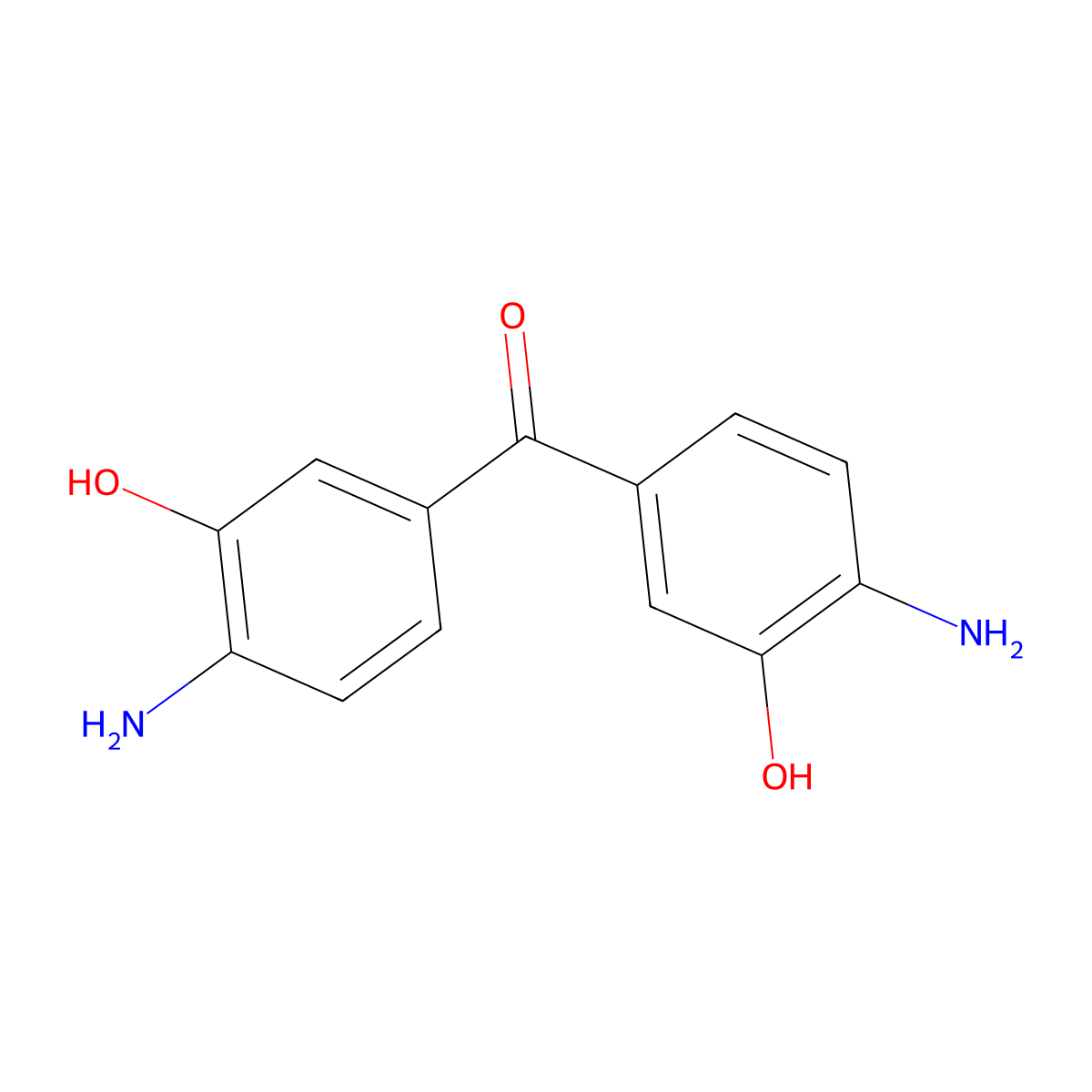 Bis(4-amino-3-hydroxyphenyl)methanone molecular structure, CAS 22428-29-1