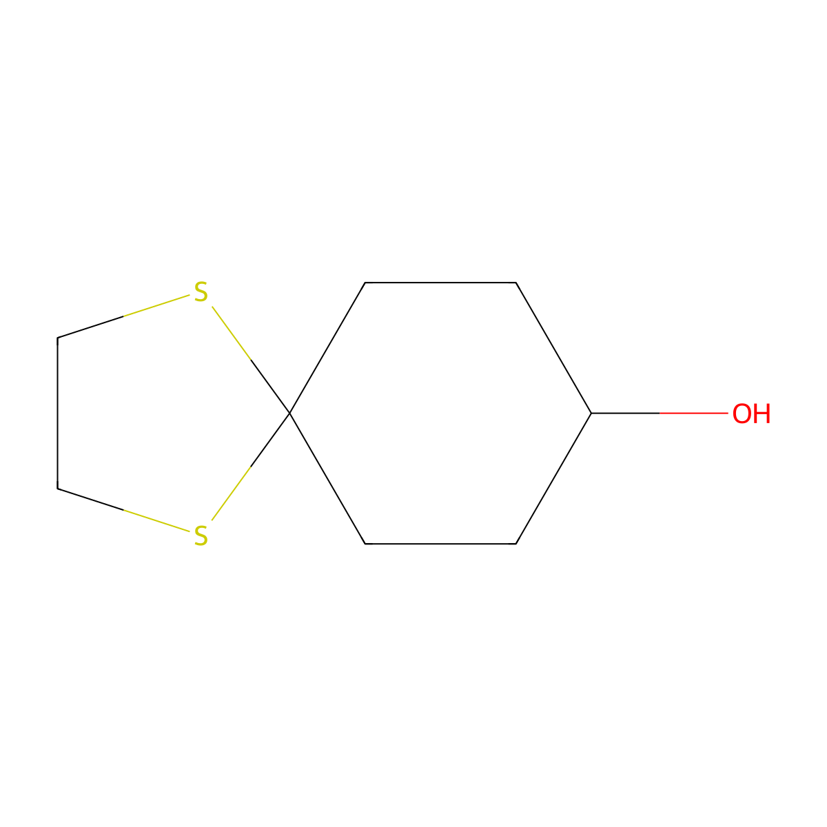 1,4-Dithiaspiro[4.5]decan-8-ol molecular structure, CAS 22428-86-0