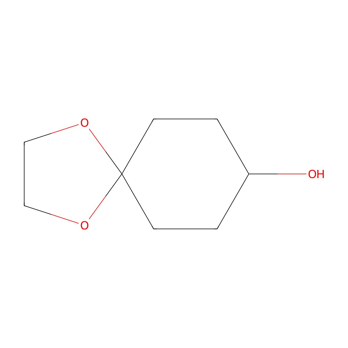 1,4-Dioxaspiro(4.5)decan-8-ol molecular structure, CAS 22428-87-1