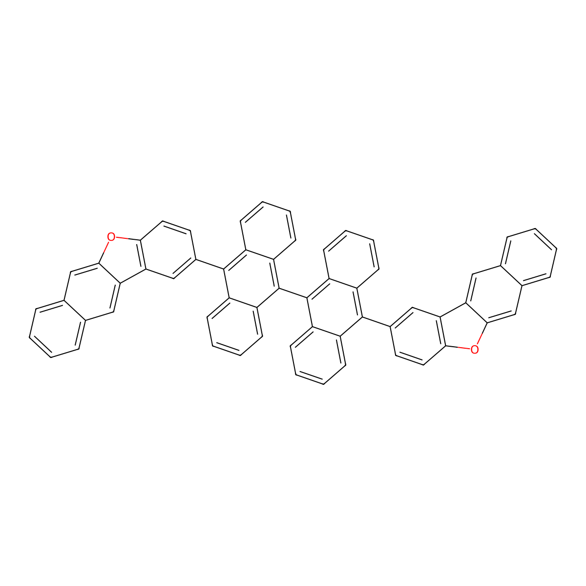10, 10'-Bis(naphtho[2.3-b]benzofuran-2-yl) 9.9'-bianthracene molecular structure, CAS 2242887-59-6