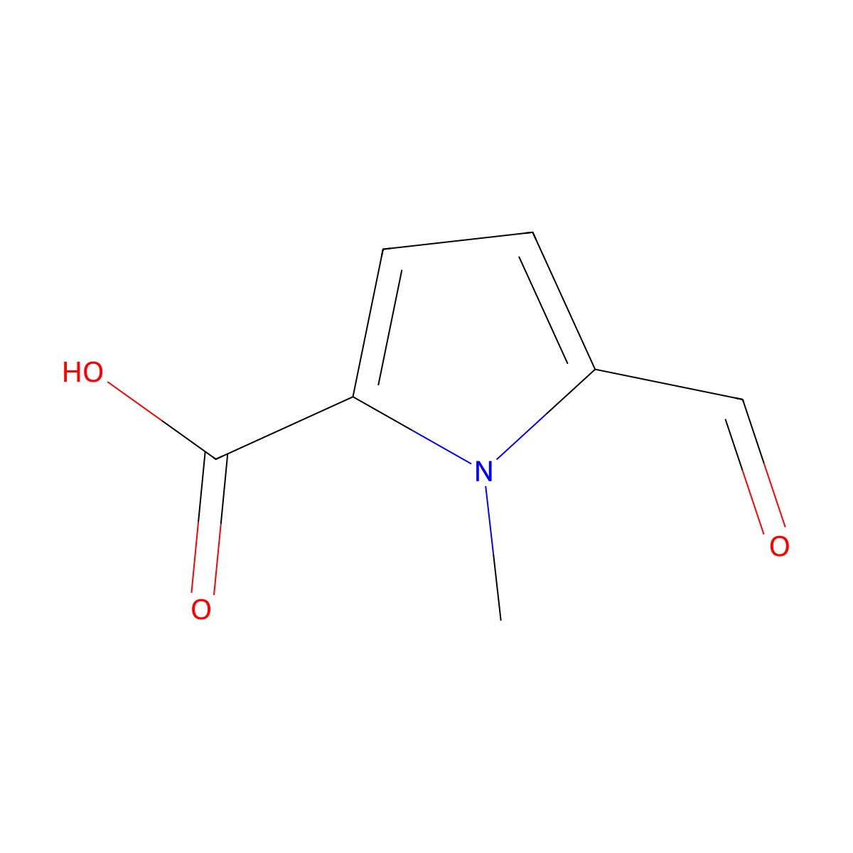 5-formyl-1-methyl-1H-pyrrole-2-carboxylic acid molecular structure, CAS 224295-73-2