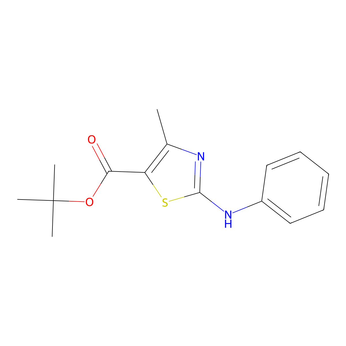 Tert-butyl 4-methyl-2-(phenylamino)-1,3-thiazole-5-carboxylate molecular structure, CAS 2242958-09-2