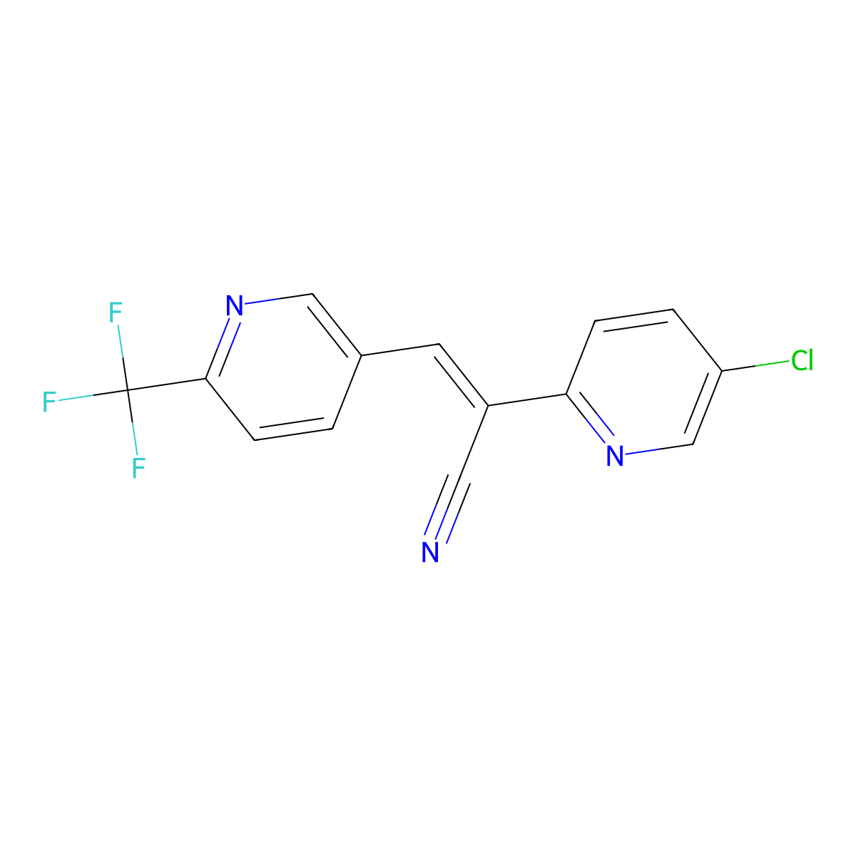 (Z)-2-(5-Chloropyridin-2-YL)-3-(6-(trifluoromethyl)pyridin-3-YL)acrylonitrile molecular structure, CAS 2242962-20-3