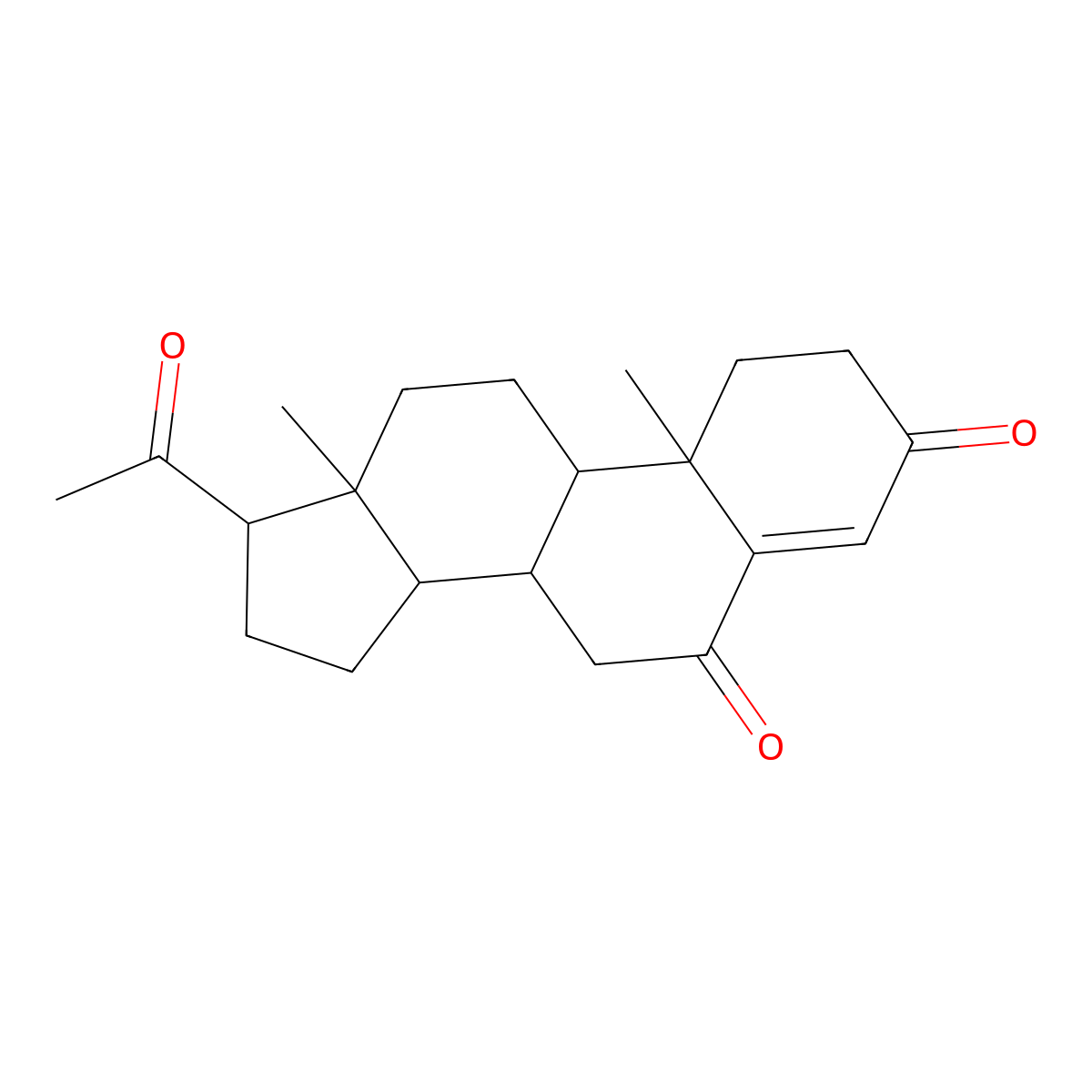 Pregn-4-en-3,6,20-trione molecular structure, CAS 2243-08-5