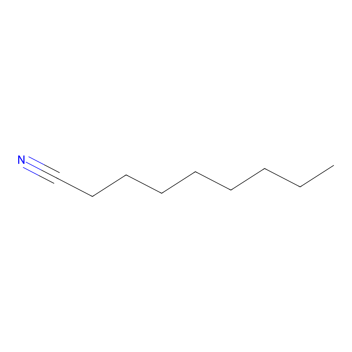 Nonanenitrile molecular structure, CAS 2243-27-8