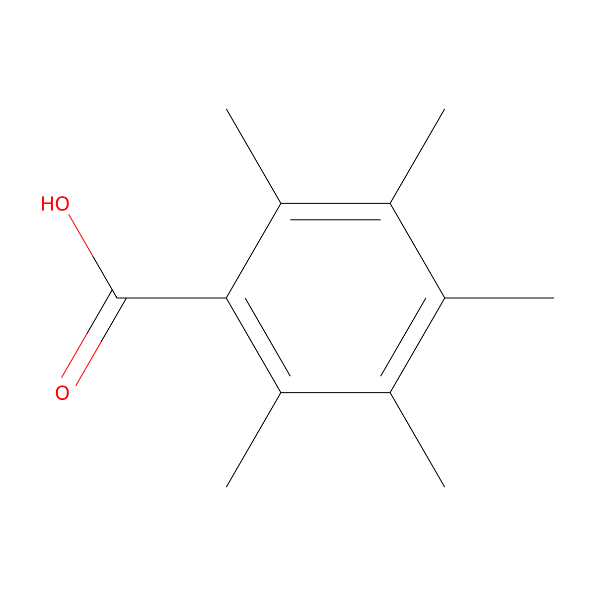 Pentamethylbenzoic acid molecular structure, CAS 2243-32-5