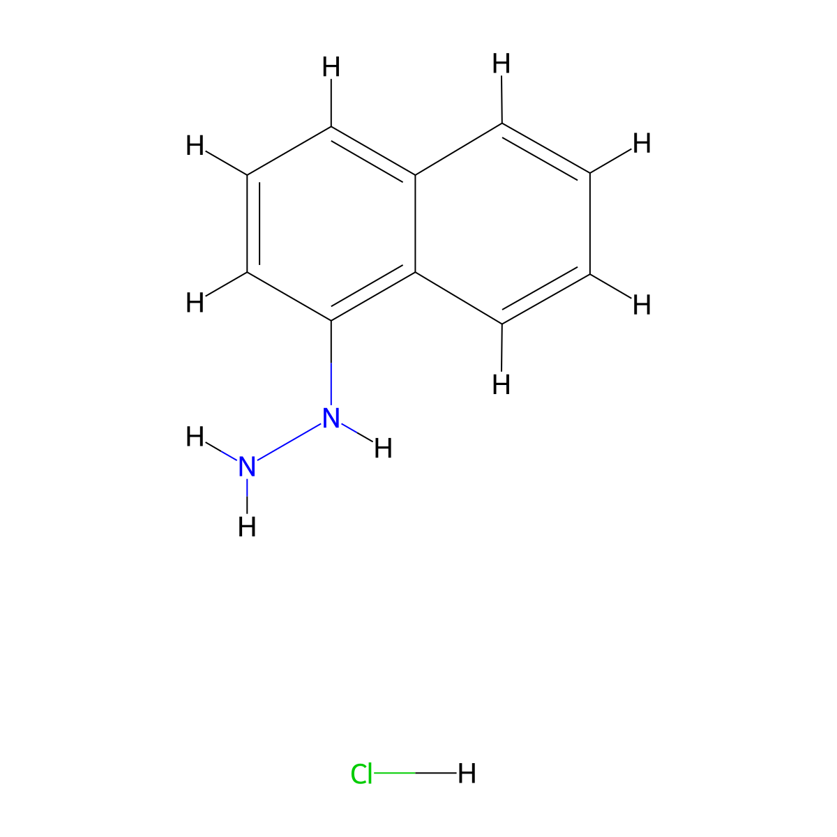 Hydrazine, 1-naphthalenyl-, hydrochloride (1:1) molecular structure, CAS 2243-56-3