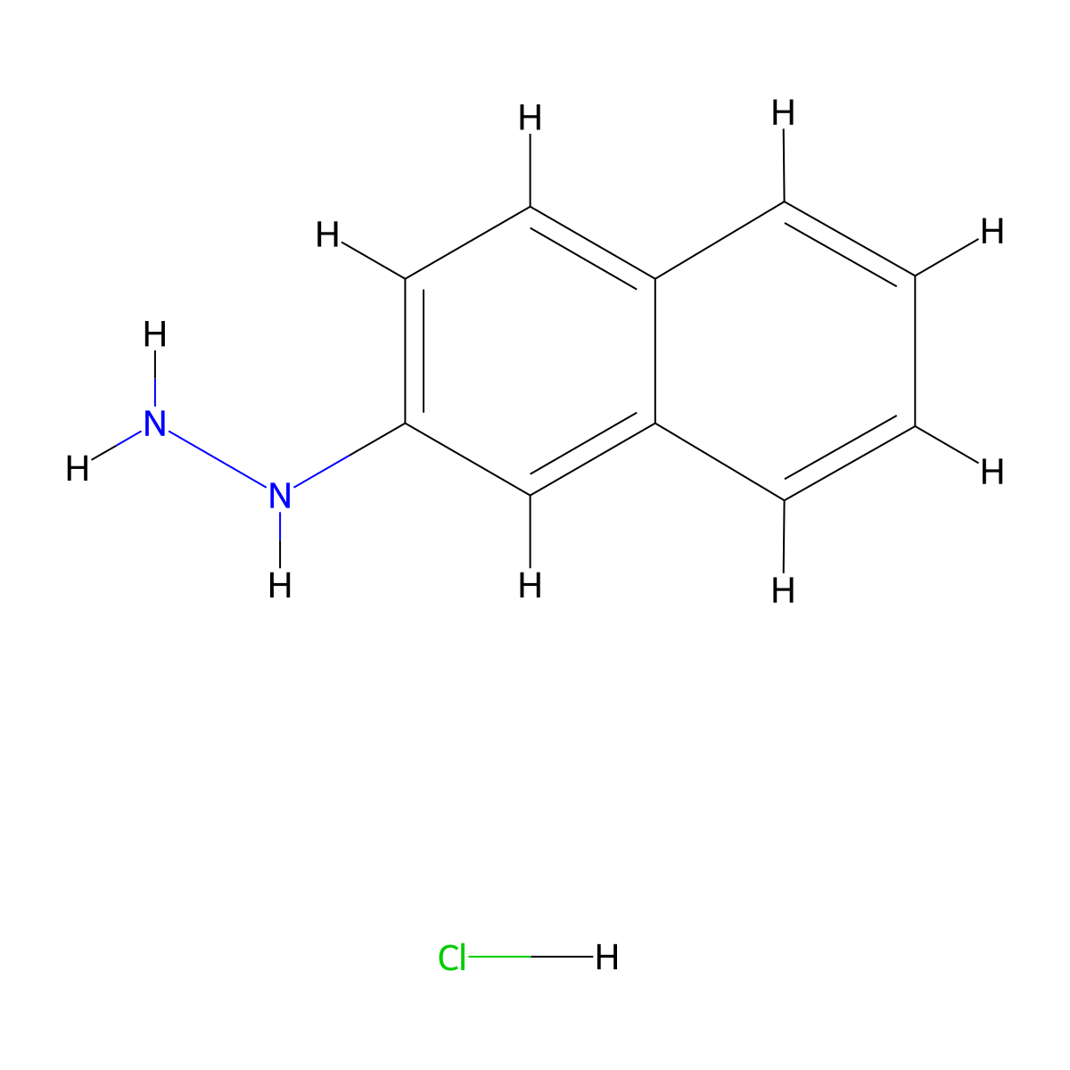 Naphthalen-2-ylhydrazine hydrochloride molecular structure, CAS 2243-58-5