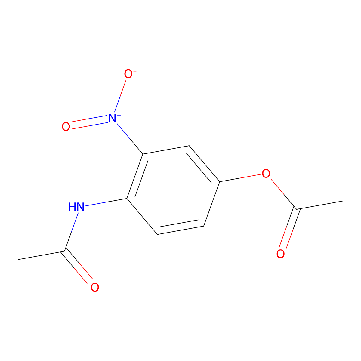 Acetamide, N-[4-(acetyloxy)-2-nitrophenyl]- molecular structure, CAS 2243-69-8