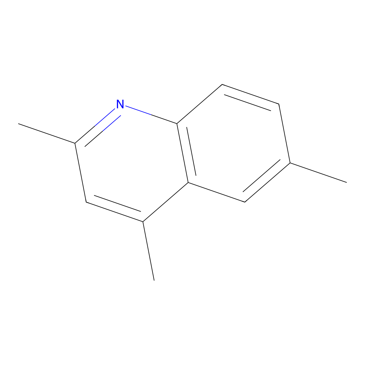 2,4,6-Trimethylquinoline molecular structure, CAS 2243-89-2