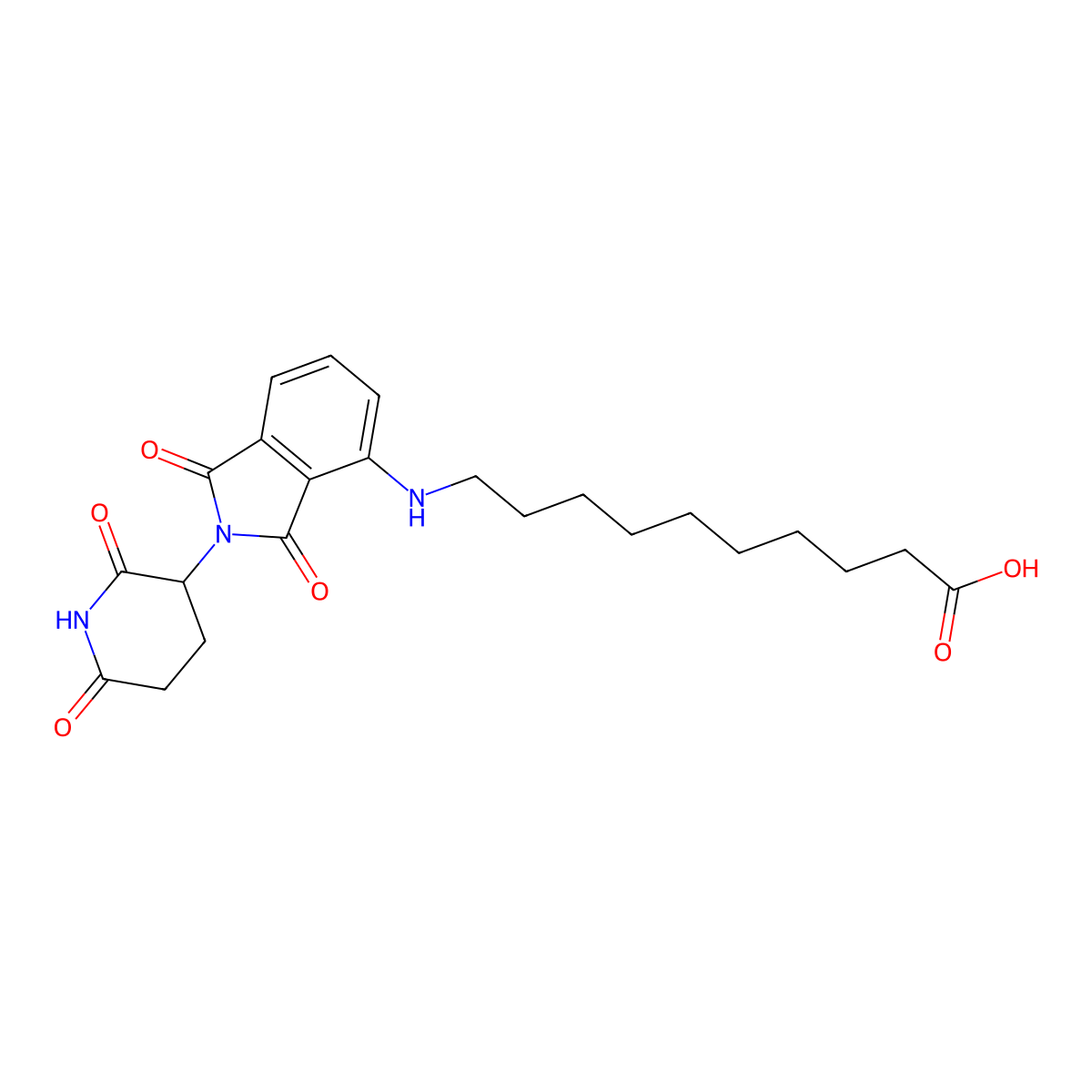 10-((2-(2,6-Dioxopiperidin-3-yl)-1,3-dioxoisoindolin-4-yl)amino)decanoic acid molecular structure, CAS 2243000-24-8